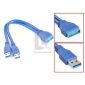 Double USB 3.0 A mâle vers connecteur mâle 20 broches