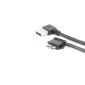 Câble convertisseur USB 3.0 à angle droit vers micro USB B 3.0 à angle droit, 27 cm