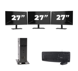 Atrust t176 USFF - Intel Atom x5-E8000 - 8GB RAM - 256GB SSD - Windows 11 + 3x 27 pouces Monitor