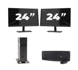 Atrust t176L USFF - Intel Atom x5-E8000 - 8GB RAM - 256GB SSD - Windows 11 + 2x 24 pouces Monitor