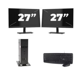Atrust t176L USFF - Intel Atom x5-E8000 - 8GB RAM - 256GB SSD - Windows 11 + 2x 27 pouces Monitor