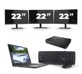 Dell Latitude 7300 - Intel Core i7-8.ᵃ Generación - 13 pulgadas - 8GB RAM - 256GB SSD - Windows 11 + 3x 22 pulgadas Monitor