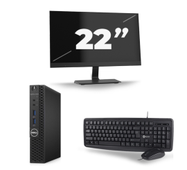 Dell Optiplex 3070 Micro USFF - Intel Core i5-9e Generatie - 8Go RAM - 256Go SSD - Windows 11 + 1x 22 inch Monitor