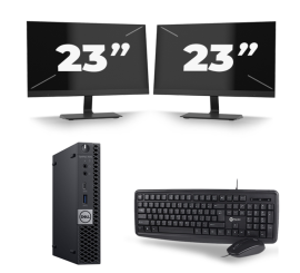 Dell Optiplex 7070 Micro USFF - Intel Core i5-9e Generatie - 8Go RAM - 256Go SSD - Windows 11 + 2x 23 inch Monitor