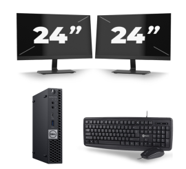 Dell OptiPlex 7070 Micro USFF - Intel Core i3-9e génération - 8Go RAM - 256Go SSD - Windows 11 + 2x 24 inch Écran