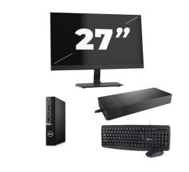 Dell OptiPlex 7080 USFF - Intel Core i3-10e génération - 8 Go de RAM - 256 Go SSD - Windows 11 + 1 moniteur 27 pouces