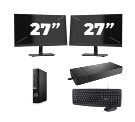 Dell OptiPlex 7080 USFF - Intel Core i3-10e génération - 8 Go de RAM - 256 Go SSD - Windows 11 + 2 moniteurs 27 pouces