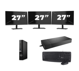 Dell OptiPlex 7080 USFF - Intel Core i3-10e génération - 8 Go de RAM - 256 Go SSD - Windows 11 + 3 moniteurs 27 pouces