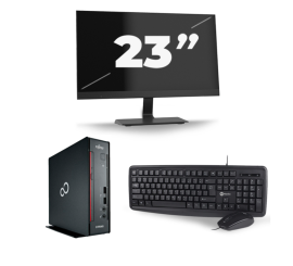 Fujitsu Esprimo Q556/2 USFF - Intel Core i5-7e Génération - 8Go RAM - 256Go SSD - Windows 11 + 1x 23 pouces Moniteur