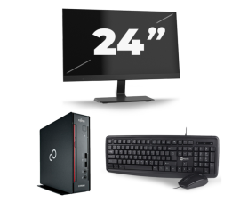 Fujitsu Esprimo Q556/2 USFF - Intel Core i5-7e Génération - 8Go RAM - 256Go SSD - Windows 11 + 1x 24 pouces Moniteur