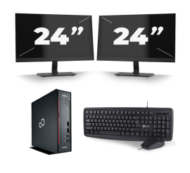 Fujitsu Esprimo Q556/2 USFF - Intel Core i5-7e Génération - 8Go RAM - 256Go SSD - Windows 11 + 2x 24 pouces Moniteur