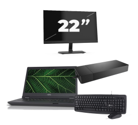 Fujitsu LIFEBOOK E5411 - Intel Core i5 11e génération - 14 pouces - 16Go RAM - 256Go SSD - Windows 11 Home + 1x Écran 22 pouces