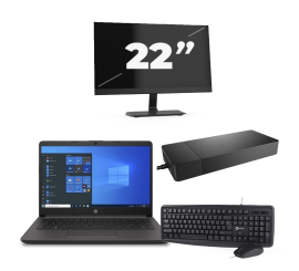 HP 240 G8 - Intel Core i3-10e Generatie - 14 inch - 8GB RAM - 256GB SSD - Windows 11 Home + 1x 22 inch Monitor