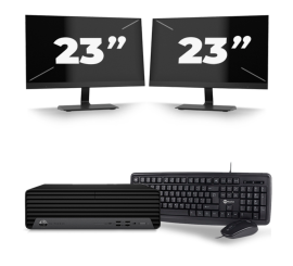 HP EliteDesk 800 G6 USFF - Intel Core i5-10ème Génération - 8GB RAM - 256GB SSD - Windows 11 + 2x 23 pouces Monitor