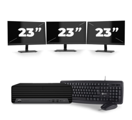 HP EliteDesk 800 G6 USFF - Intel Core i5-10ème Génération - 8GB RAM - 256GB SSD - Windows 11 + 3x 23 pouces Monitor
