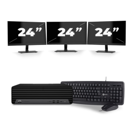 HP EliteDesk 800 G6 USFF - Intel Core i5-10ème Génération - 8GB RAM - 256GB SSD - Windows 11 + 3x 24 pouces Monitor