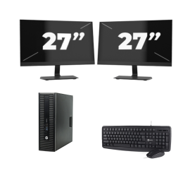 HP ProDesk 600 G2 USFF - Génération Intel Core i3-6e - 8 Go de RAM - 256 Go SSD - Windows 11 + 2 moniteurs 27 pouces
