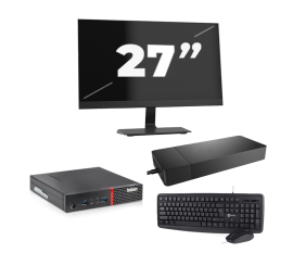 Lenovo ThinkCentre M700 USFF - Intel Core i5-6ème génération - 8 Go de RAM - 256 Go SSD - Windows 11 + 1 moniteur 27 pouces