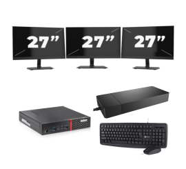 Lenovo ThinkCentre M700 USFF - Intel Core i5-6ème génération - 8 Go de RAM - 256 Go SSD - Windows 11 + 3 moniteurs 27 pouces