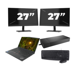 Lenovo ThinkPad E14 Gen 2 - Intel Core i3 11e génération - 14 pouces - 8Go RAM - 256Go SSD - Windows 11 Home + 2x Écran 27 pouces
